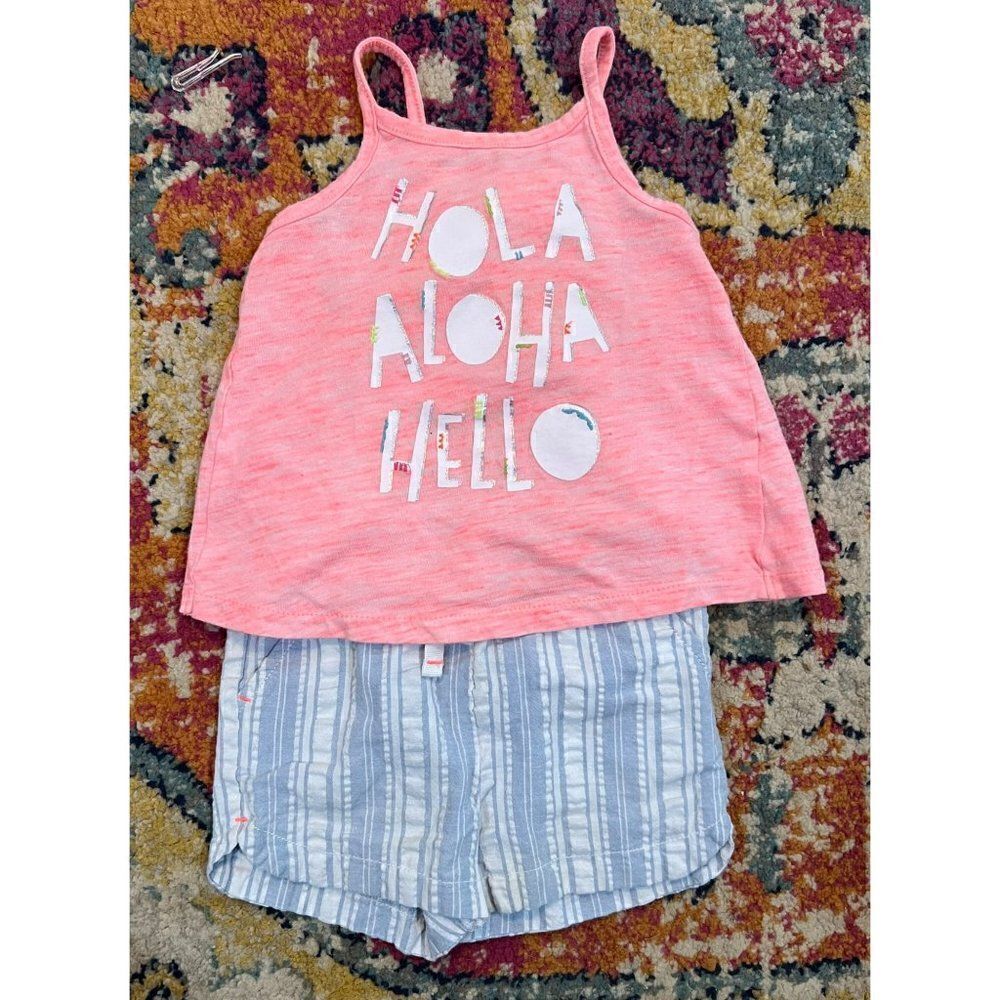 Cat & Jack Toddlers Sleeves Tank and Short Outfit